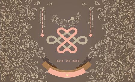 Creative Wedding Invitation Card Design With Love Knot Symbolのイラスト素材