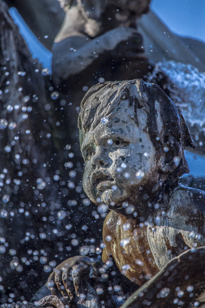 the Neptune Fountain in Berlinの写真素材