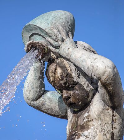the Neptune Fountain in Berlinの写真素材