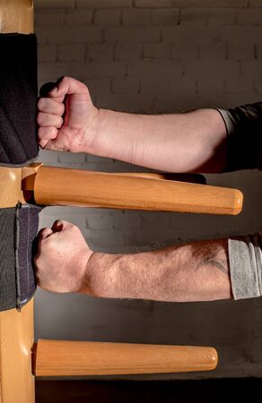 Martial arts training on a wooden dummy