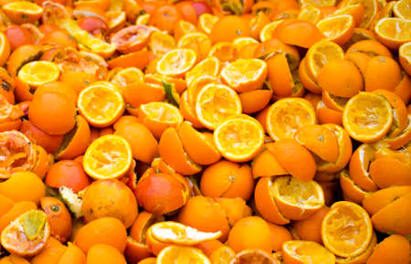 Pile of Squeezed Orangesの写真素材