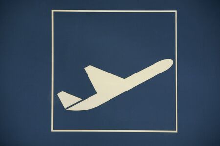 sign for the departure at an airportの写真素材
