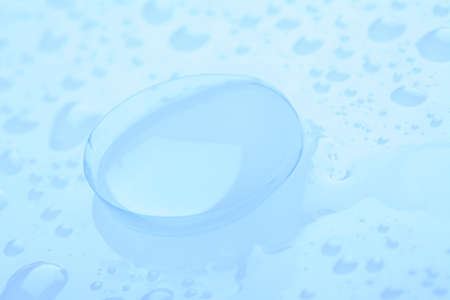 closeup of a contact lens with dropsの写真素材