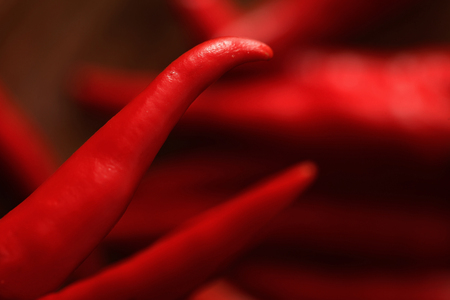 Close up of red chili peppersの写真素材