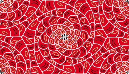 Geometric seamless pattern background. Red color, spirals.