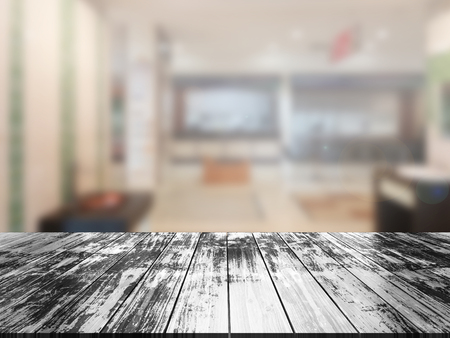 top wood table with Blur Backgroundの写真素材