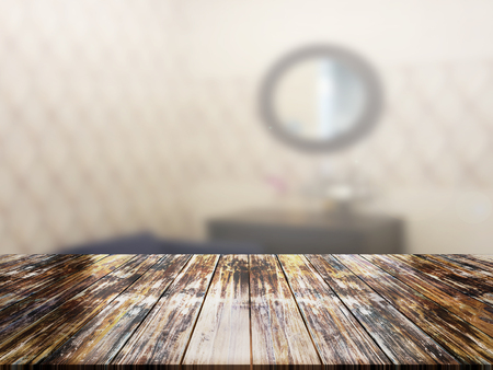 top wood table with Blur Backgroundの写真素材