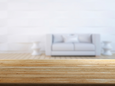 top wood table with Blur Backgroundの写真素材