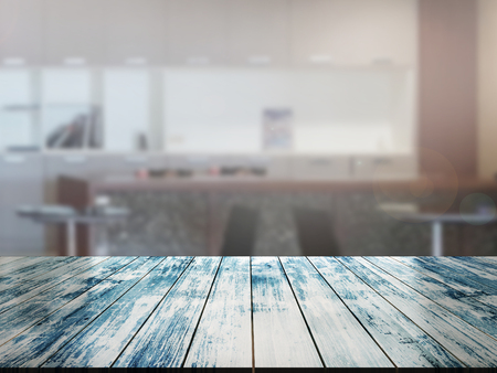 top wood table with Blur Backgroundの写真素材