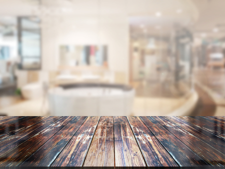 top wood table with Blur Backgroundの写真素材