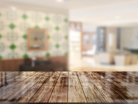 top wood table with Blur Backgroundの写真素材