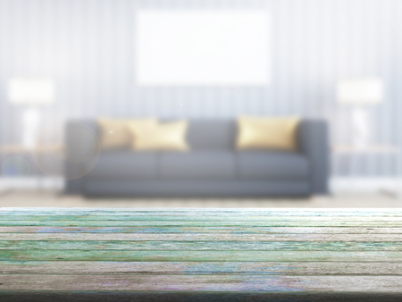 top wood table with Blur Backgroundの写真素材