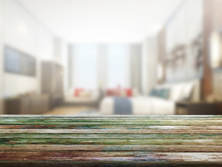 top wood table with Blur Backgroundの写真素材