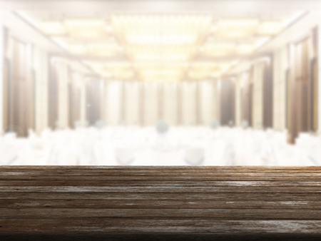 top wood table with Blur Backgroundの写真素材