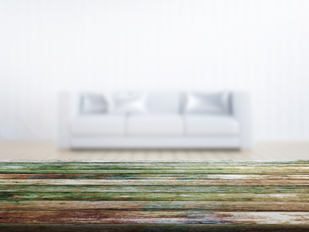 top wood table with Blur Backgroundの写真素材
