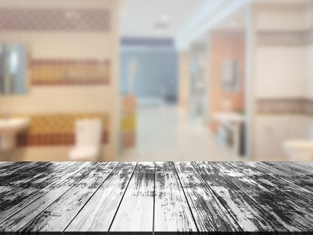 top wood table with Blur Backgroundの写真素材