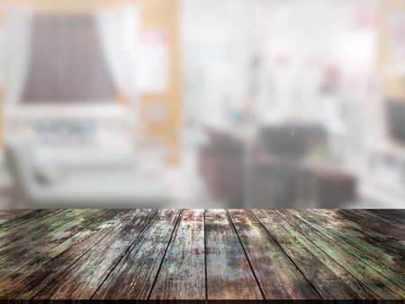 top wood table with Blur Backgroundの写真素材