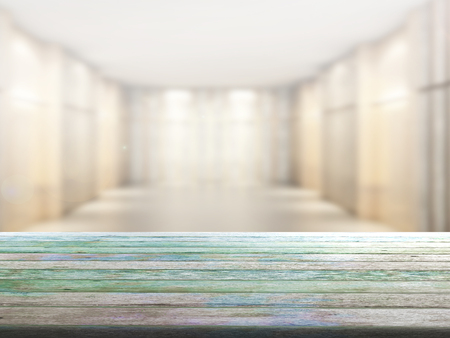 top wood table with Blur Backgroundの写真素材