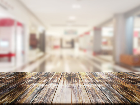 top wood table with Blur Backgroundの写真素材