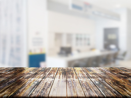 top wood table with Blur Backgroundの写真素材