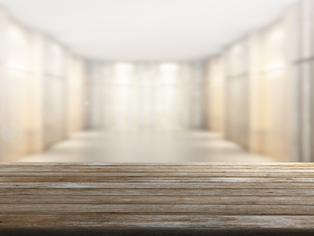 top wood table with Blur Backgroundの写真素材