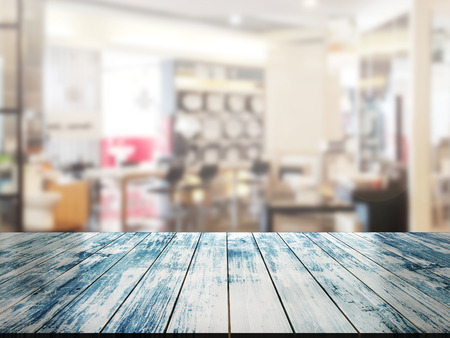 top wood table with Blur Backgroundの写真素材