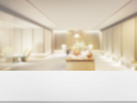 top wood table with Blur Backgroundの写真素材