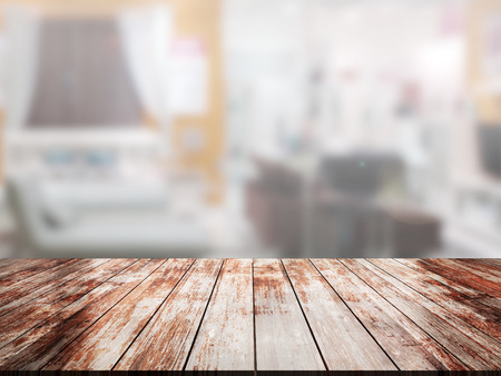 top wood table with Blur Backgroundの写真素材