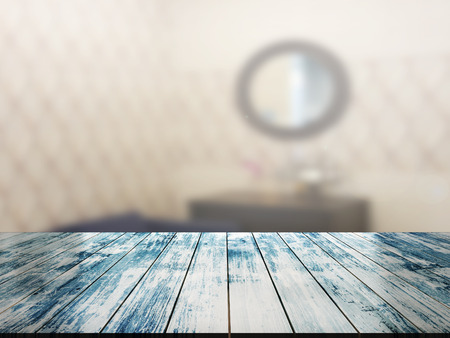 top wood table with Blur Backgroundの写真素材