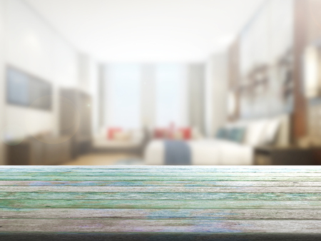 top wood table with Blur Backgroundの写真素材
