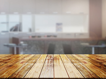 top wood table with Blur Backgroundの写真素材