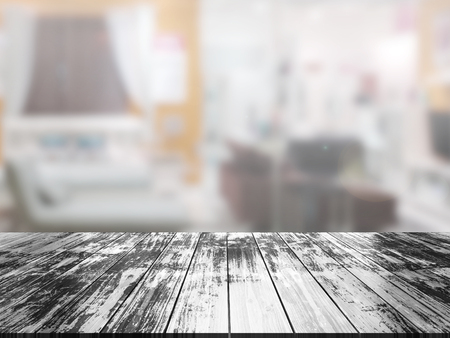 top wood table with Blur Backgroundの写真素材