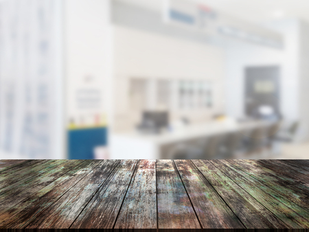 top wood table with Blur Backgroundの写真素材