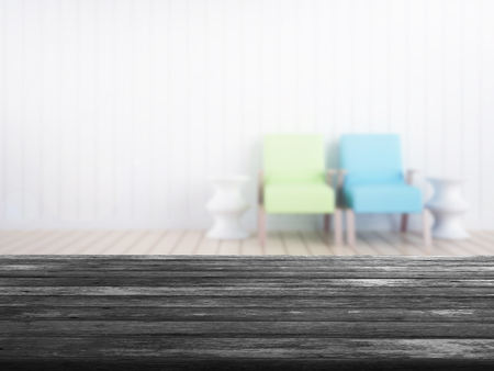 top wood table with Blur Backgroundの写真素材