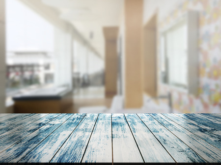 top wood table with Blur Backgroundの写真素材