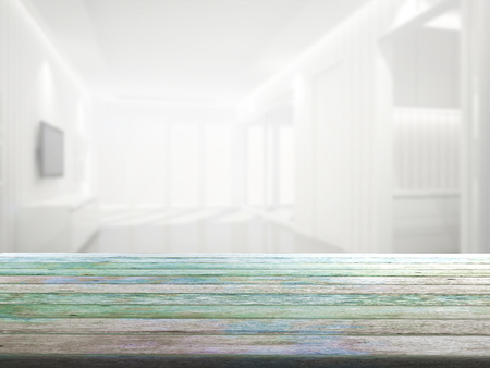 top wood table with Blur Backgroundの写真素材