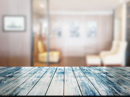 top wood table with Blur Backgroundの写真素材