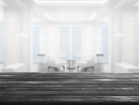 top wood table with Blur Backgroundの写真素材