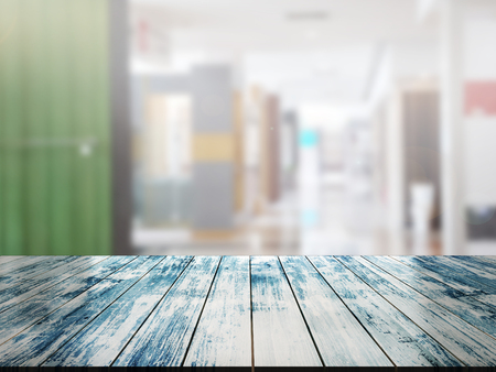 top wood table with Blur Backgroundの写真素材
