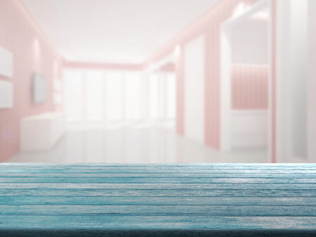 top wood table with Blur Backgroundの写真素材