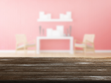 top wood table with Blur Backgroundの写真素材