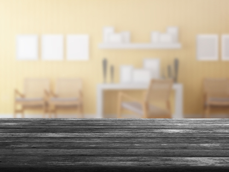 top wood table with Blur Backgroundの写真素材