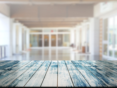 top wood table with Blur Backgroundの写真素材