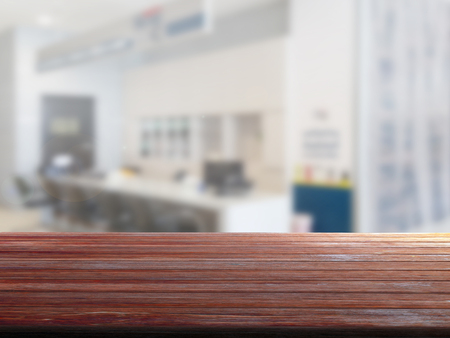 top wood table with Blur Backgroundの写真素材
