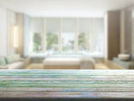 top wood table with Blur Backgroundの写真素材