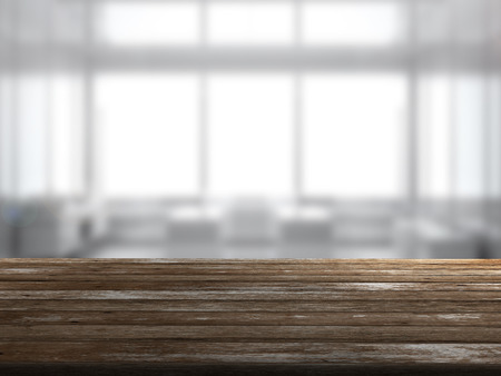 top wood table with Blur Backgroundの写真素材