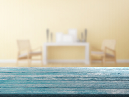 top wood table with Blur Backgroundの写真素材