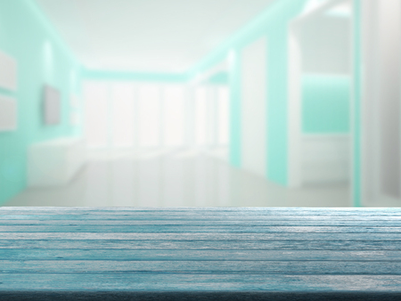 top wood table with Blur Backgroundの写真素材