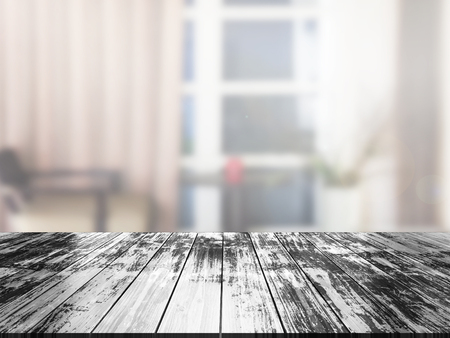 top wood table with Blur Backgroundの写真素材