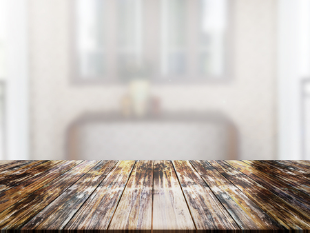 top wood table with Blur Backgroundの写真素材
